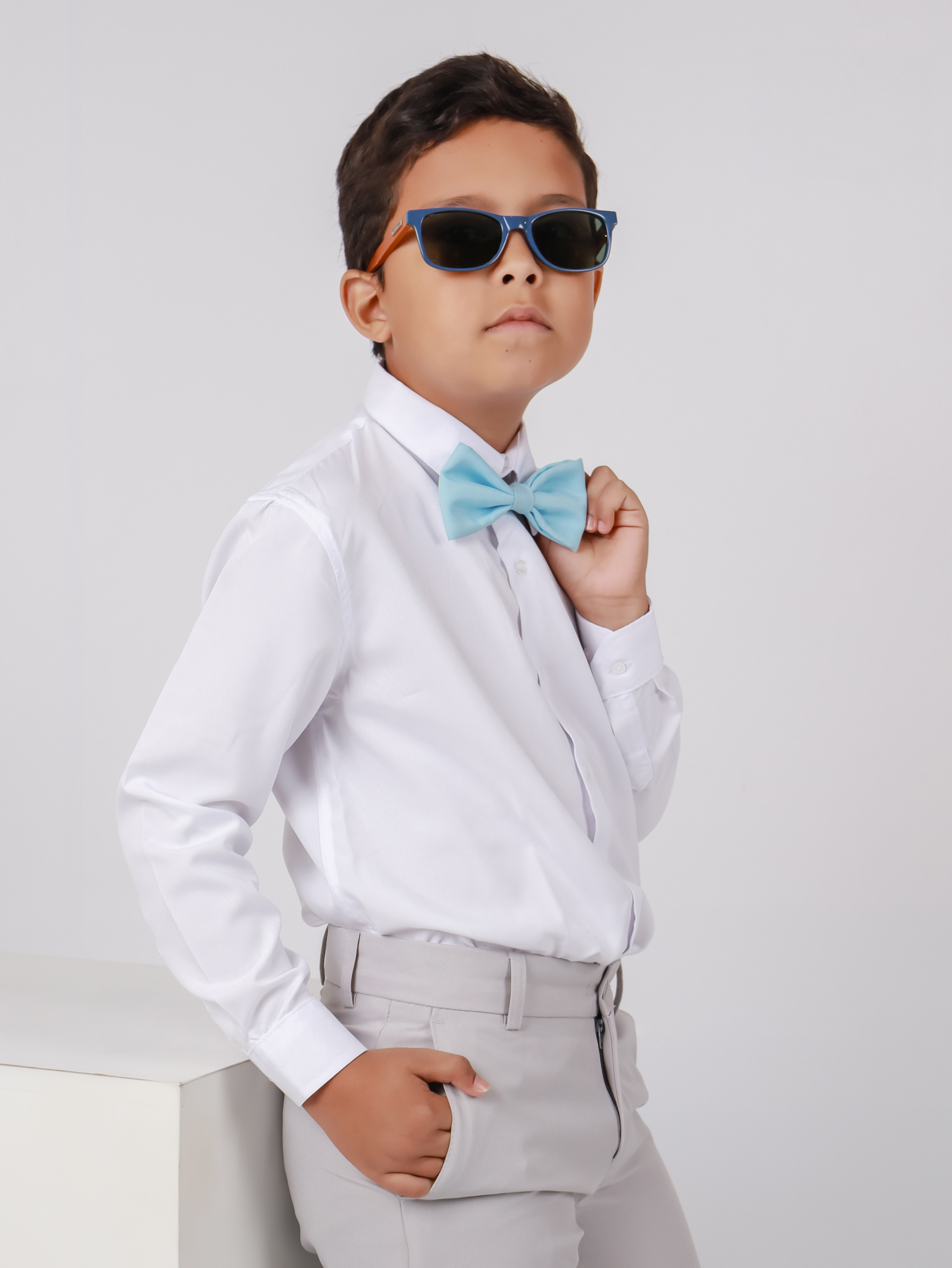 Camisa branca infantil borboleta azul Cascavel